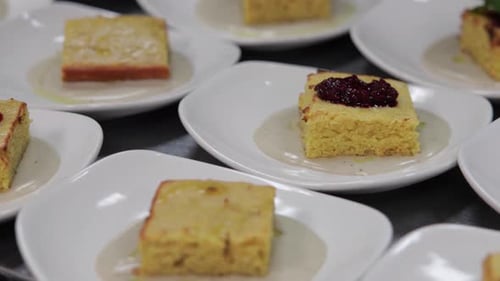 Chef preparing a dessert for a dinner in the kitchen