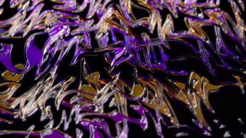 Abstract Fluid Metallic Waves Seamless Loop Background