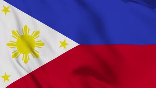 Philippines Flag Waving Seamless Loop Animation
