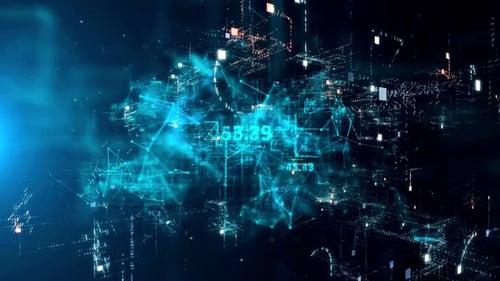 Futuristic Blockchain Technology Digital Text Reveal