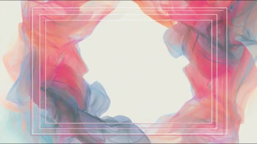 Colorful smoke ribbon border decorative frame with empty copy space seamless loop hand drawn digital