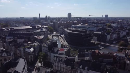 Exploring the Modern City Skyline and Historic Architecture from Above