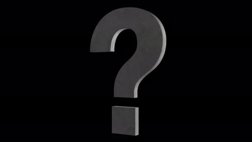 Question Mark Sign Rotating Loop on Black Transparent Background