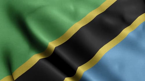 Tanzania Flag сlose Up