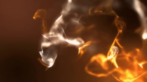 Abstract Fluid Golden Particles Motion Background