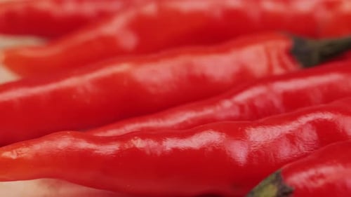 Vibrant Close-Up of Red Chili Peppers
