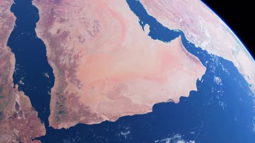 Arabian Peninsula, Saudi Arabia, Israel From Space. Planet Earth. Globe