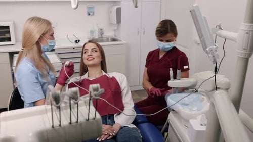 Dental Checkup with Dentist and Patient