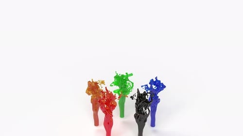 Dynamic Fluid Paint Splashes Transition Animation