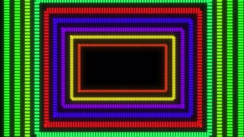 Colorful Glowing Rectangle Disco Music Background. Vj Loop Animation Of Disco Dancing Background,