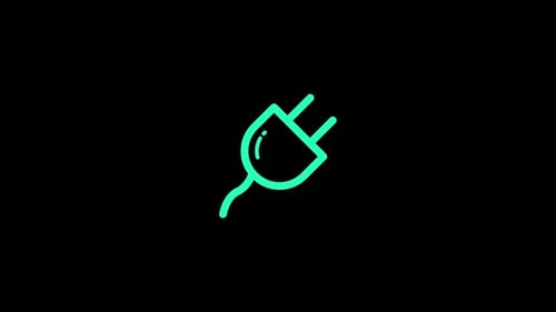 Animated Electric Plug Connection Line Icon