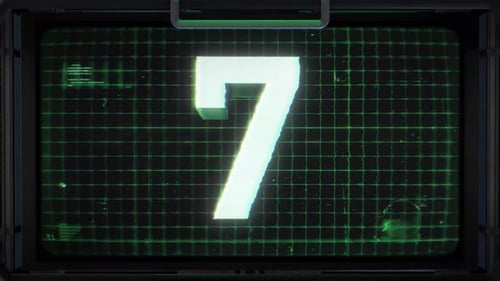 Écran de compte à rebours numérique 3D Sci Fi numéro 7