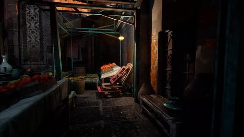 Lively Market Comes Alive As Traders Set Up Crates and Displays at Dawn