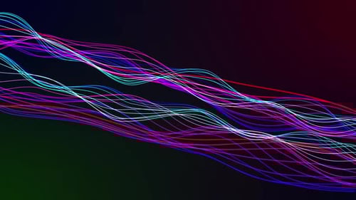 Abstract Digital wave with flowing Particles lines light motion loop Backgrounds Animation. Vd 400