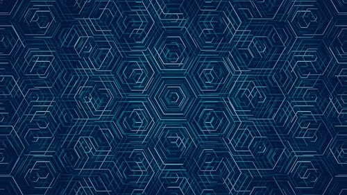 Blaue dynamische Sechsecke