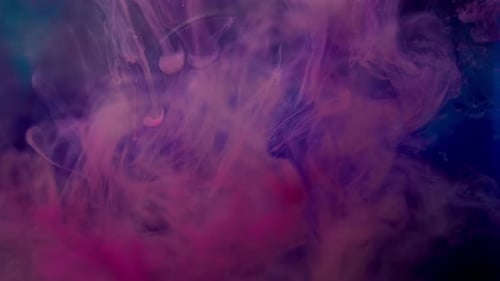 Abstract Ink Flowing in Purple and Pink
