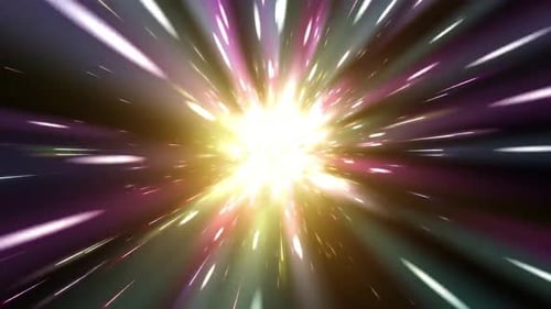 Futuristic Hyperspace Tunnel Journey Through Colorful Stars