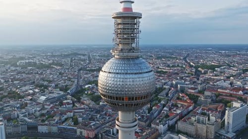 Aerial view of Berlin TV Tower , Germany