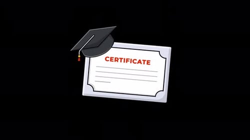Flat Design Graduation Cap and Certificate Reveal