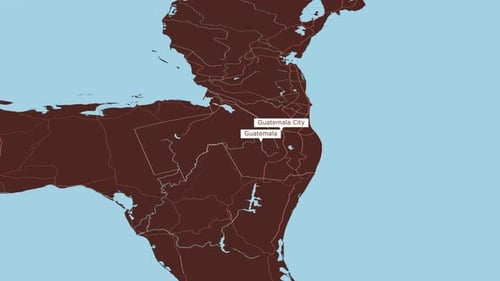 Rotating Map Of Guatemala And Guatemala City
