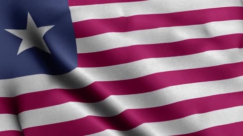 Realistic Waving Flag of Liberia