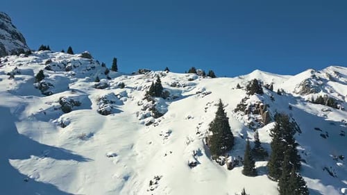Frozen rugged peaks, Tuyuk Su Glacier Landmark, tundra environment