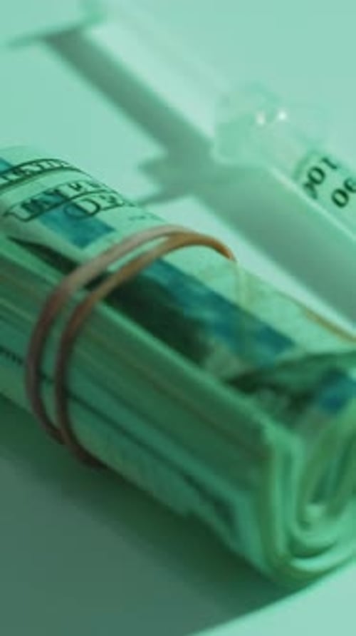 Vertical Pharmacy Profit Dollar Roll Syringe Pills