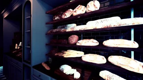 Bustling Bakery Filled With Freshly Baked Goods