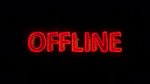Neon Offline Text On Alpha Loop, Overlays Motion Graphics ft. matte ...