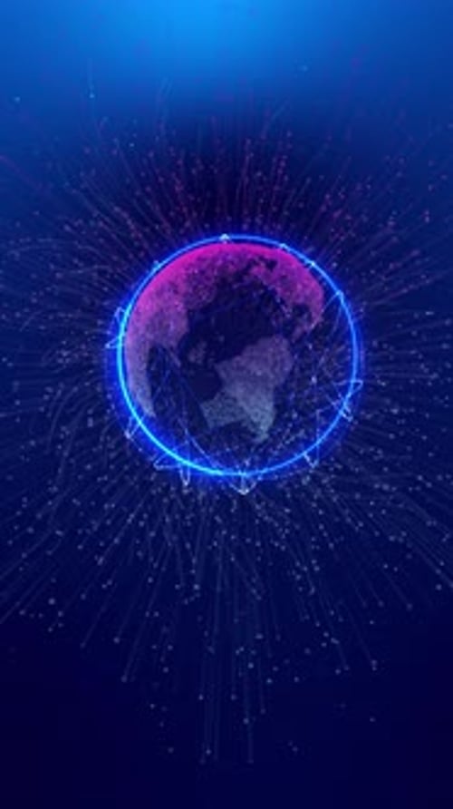 Global communication network concept. Planet earth in cyberspace.