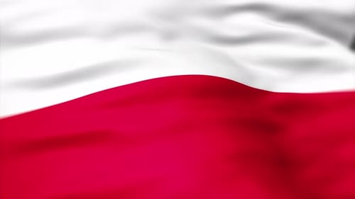 Seamlessly Waving Poland Flag Realistic Animation