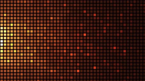 Abstract Geometric Grid of Orange Flickering Lights Background