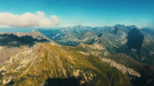 Aerial view of mountain landscape. Tatra high mountains.
