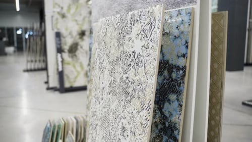 Exhibition of Ceramic Tiles in Luxury Tile Shop