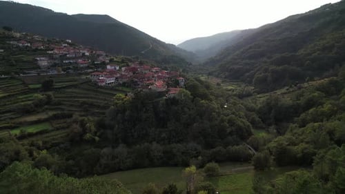 Aerial View Village of Sistelo in Portugal. The litle Portuguese Tibet