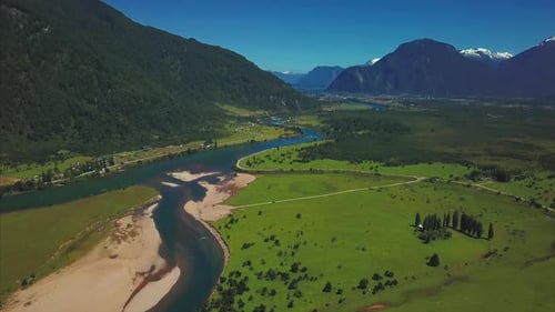 Aerial view of the snow capped mountains