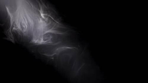 Wispy Gray Smoke on a Black Background