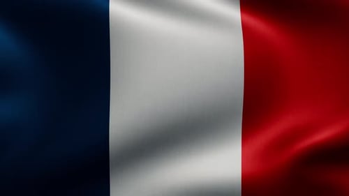 Waving French Flag Realistic National Animation