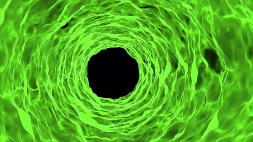 Sci-Fi Futuristic Green Hole Tunnel