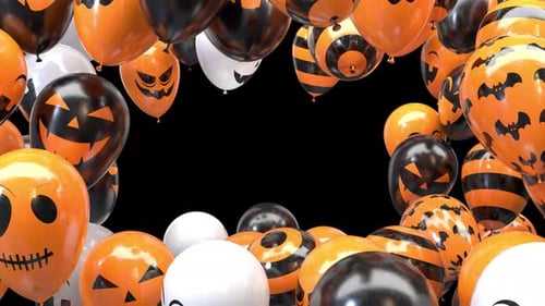 Halloween Balloon Frame with Alpha Channel