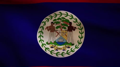 Belize National Flag Waving Animation