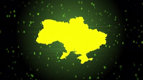 Digital Technology Map Reveal with Glitch Effect