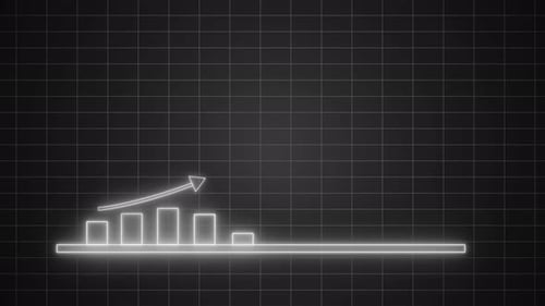 Glowing Positive Business Bar Chart with Upward Trend Animation