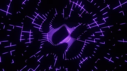 Purple Abstract Flowing Neon Glow Background Vj Loop In 4K