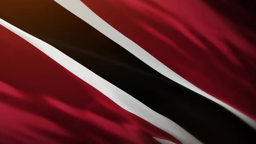 Realistic Waving Flag of Trinidad and Tobago Loop