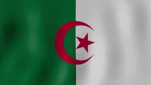Waving Algeria National Flag Seamless Loop