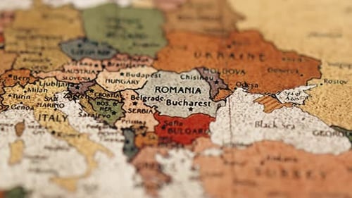 Vintage Map of Europe with Visible Countries