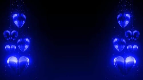 Glowing Blue Heart Rotating Video Background