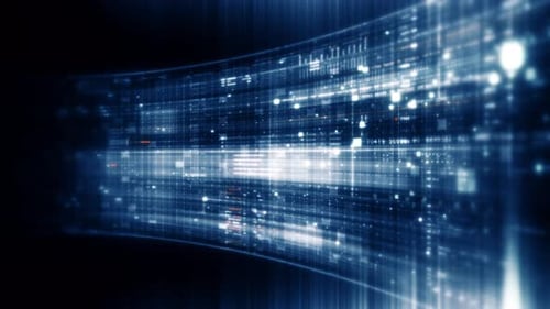 Futuristic data network visualization with glowing digital streams 06