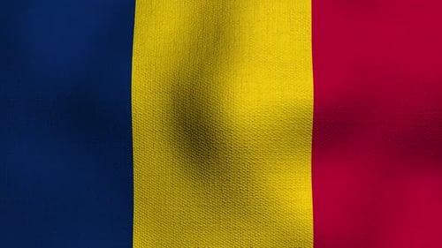 Realistic Waving National Flag with Fabric Texture Seamless Loop